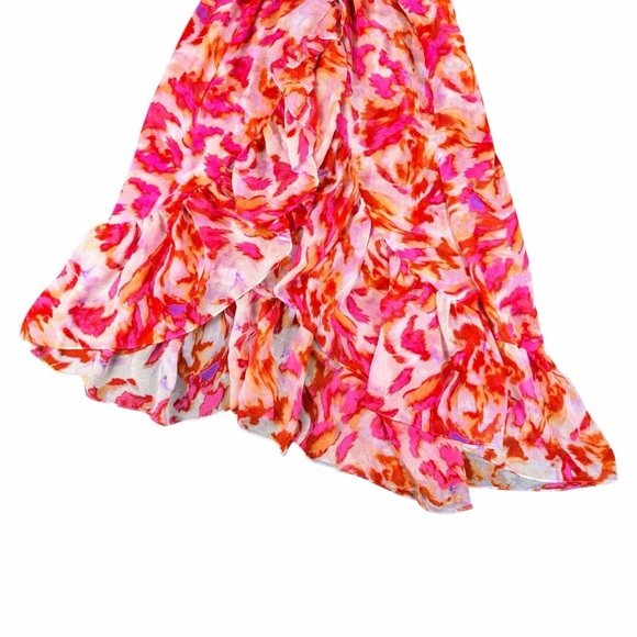 Misa Los Angeles Women's Rumi Midi Floral Dress High-Low In Maldive Marble Sz XS - Picture 12 of 13